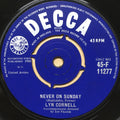 Lynn Cornell : Never On Sunday (7", Single)