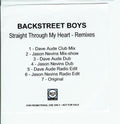 Backstreet Boys : Straight Through My Heart (Remixes) (CDr, Promo)