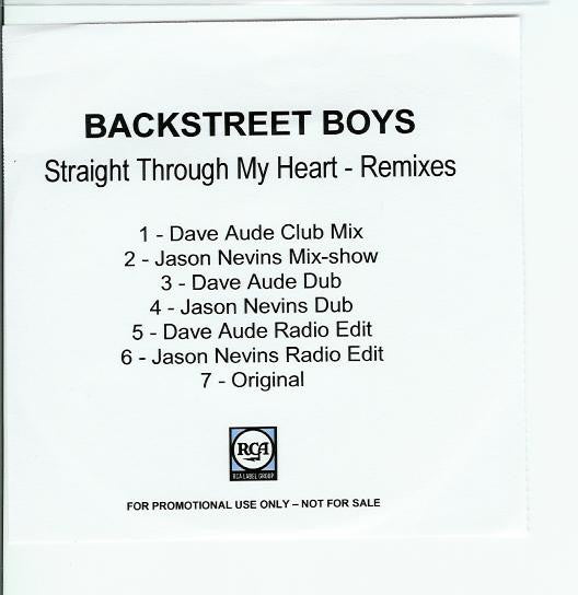 Backstreet Boys : Straight Through My Heart (Remixes) (CDr, Promo)