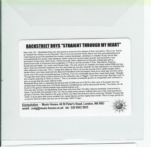 Backstreet Boys : Straight Through My Heart (Remixes) (CDr, Promo)