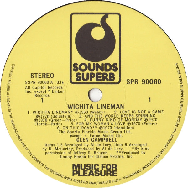 Glen Campbell : Wichita Lineman (LP, Comp)