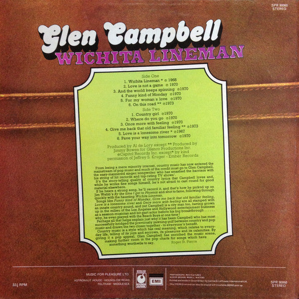 Glen Campbell : Wichita Lineman (LP, Comp)