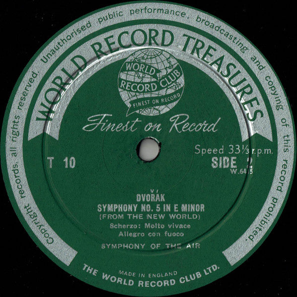 Antonín Dvořák : Symphony No. 5 In E Minor 'From The New World' (LP, Mono, Club, RE)