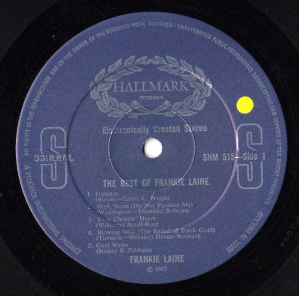 Frankie Laine : The Best Of Frankie Laine (LP, Comp, Dar)