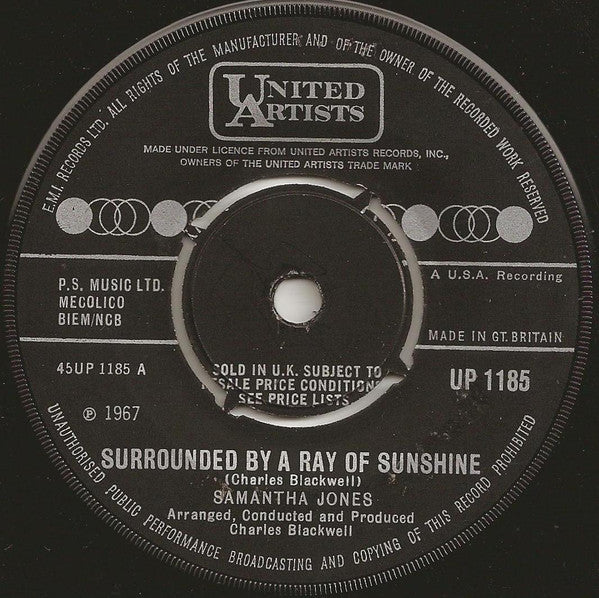 Samantha Jones : Ray Of Sunshine / How Do You Say Goodbye (7")