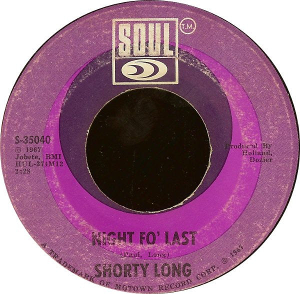 Shorty Long (2) : Night Fo' Last (7", Single, ARP)
