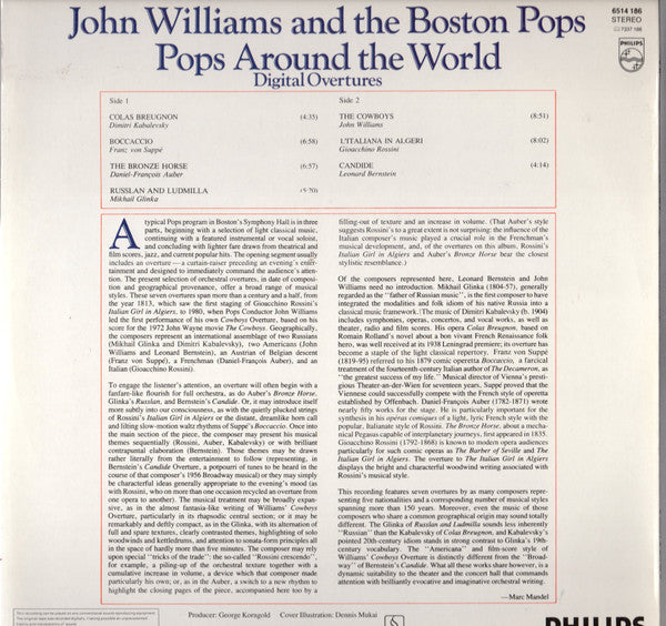 John Williams (4) • Boston Pops Orchestra : Pops Around The World (LP, Album)