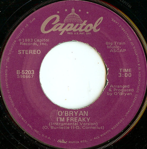 O'Bryan : I'm Freaky (7", Jac)