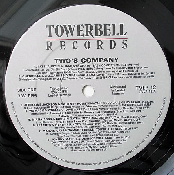 Various : Two's Company (16 Classic Duets Of Love & Romance) (LP, Comp)