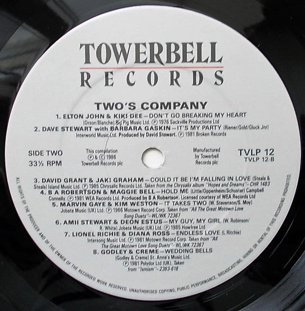 Various : Two's Company (16 Classic Duets Of Love & Romance) (LP, Comp)
