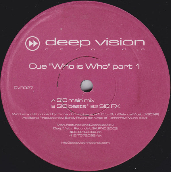 Cue (3) : Who Is Who (Part 1) (12")