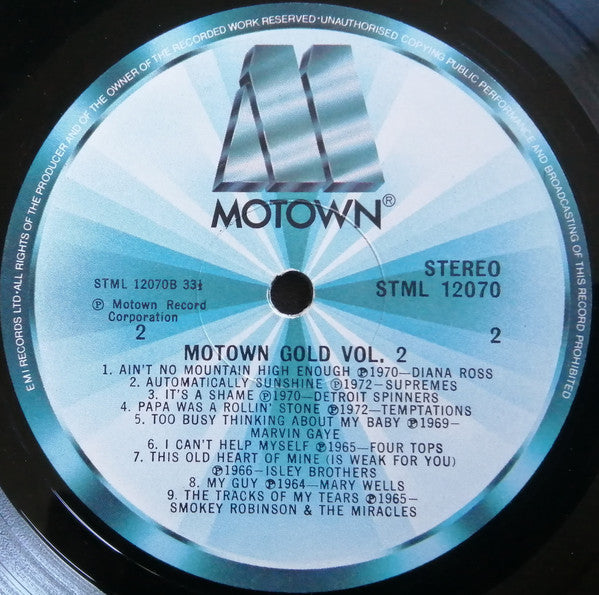 Various : Motown Gold Volume 2 (LP, Album, Comp)