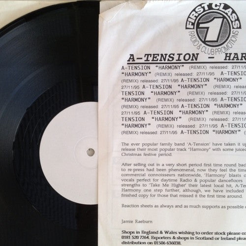 A-Tension : Harmony Remixes (12", W/Lbl)