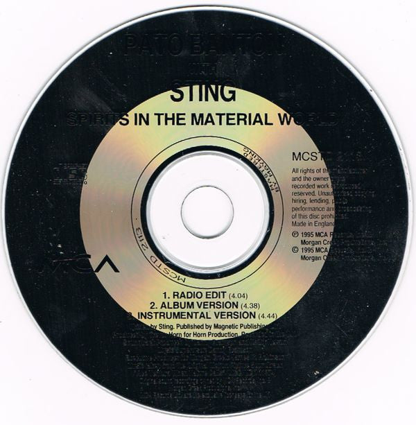 Pato Banton With Sting : Spirits In The Material World (CD, Single)