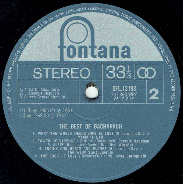 Various : The Best Of Bacharach (LP, Comp)