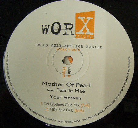 Urban Blues Project Presents Mother Of Pearl : Your Heaven (2x12", Promo)
