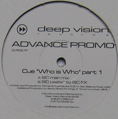 Cue (3) : Who Is Who (Part 1) (12", Promo)