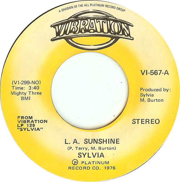 Sylvia Robinson : L.A. Sunshine / Taxi (7")