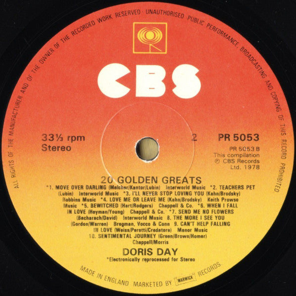 Doris Day : 20 Golden Greats (LP, Comp)