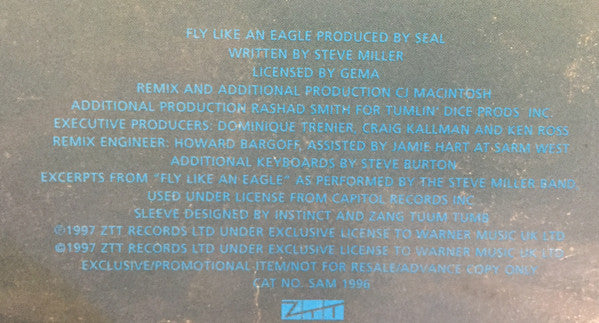 Seal : Fly Like An Eagle (Most Modern Mixes By CJ Macintosh) (12", Promo)