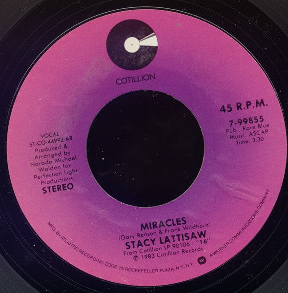 Stacy Lattisaw : Miracles (7", Single, Styrene, AR)