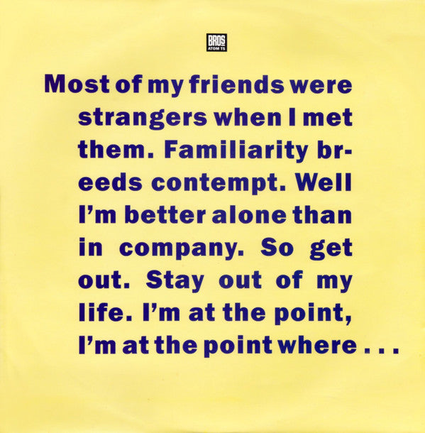 Bros : I Quit (12", Single)