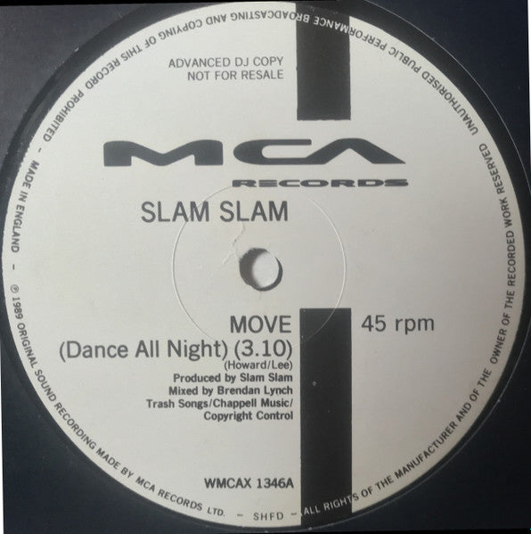 Slam Slam : Move (Dance All Night) (12", Promo)