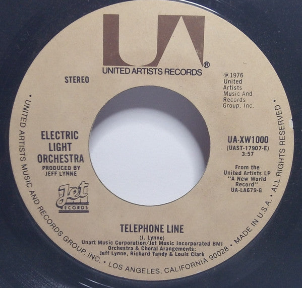 Electric Light Orchestra : Telephone Line / Poorboy (The Greenwood) (7", Single, Styrene, Pit)
