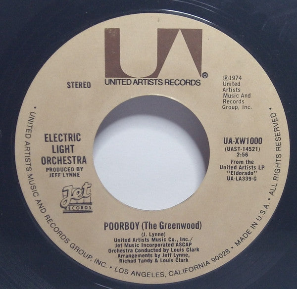 Electric Light Orchestra : Telephone Line / Poorboy (The Greenwood) (7", Single, Styrene, Pit)