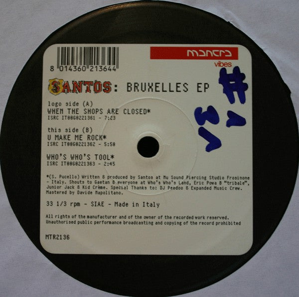 Santos : Bruxelles E.P. (12")