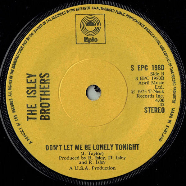 The Isley Brothers : Highways Of My Life (7", Single, Sol)