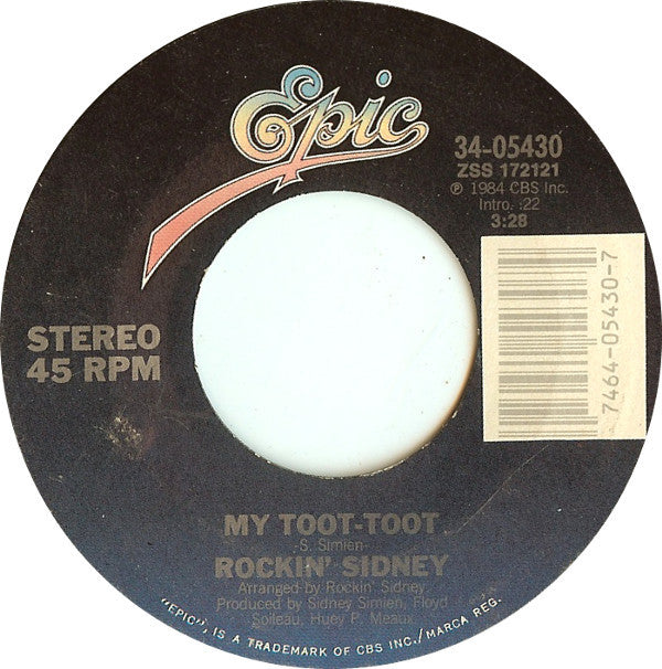 Rockin' Sidney : My Toot Toot / Jalapeno Lena (7", Single, Styrene, Car)