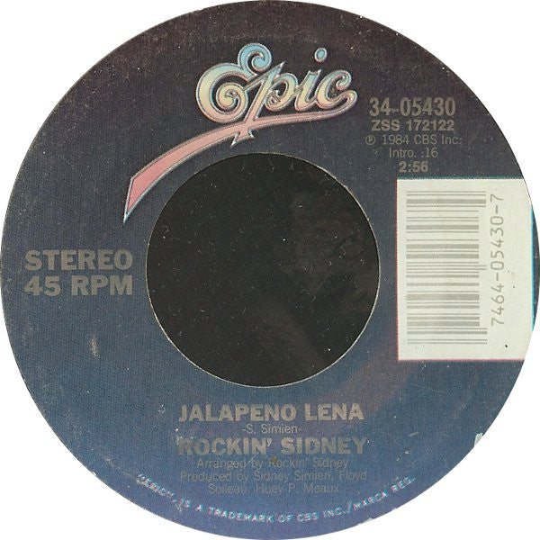 Rockin' Sidney : My Toot Toot / Jalapeno Lena (7", Single, Styrene, Car)