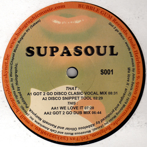 Supasoul : Got 2 Go Disco (12")