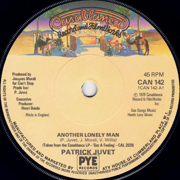 Patrick Juvet : Another Lonely Man (7", Single, Sol)