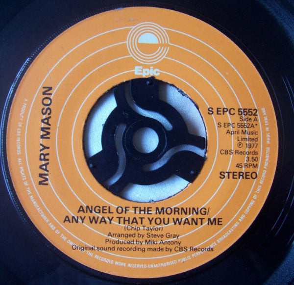 Mary Mason : Angel Of The Morning / Any Way That You Want Me (7")