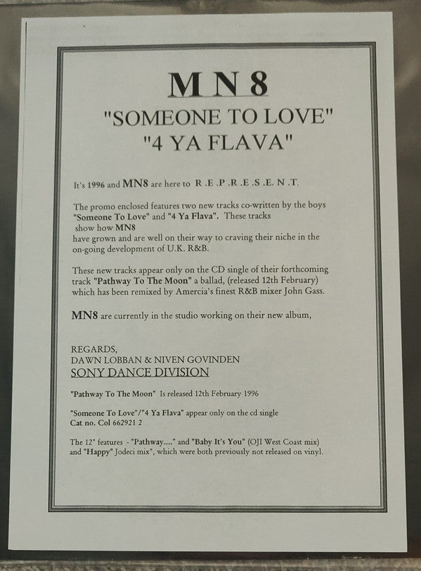 MN8 : Someone To Love / 4 Ya Flava (12", Promo)