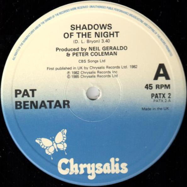 Pat Benatar : Shadows Of The Night (12", Single)