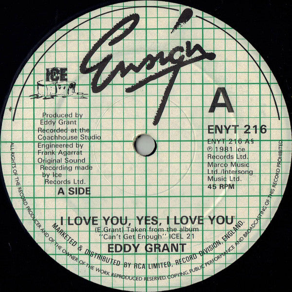 Eddy Grant : I Love You, Yes, I Love You (12")