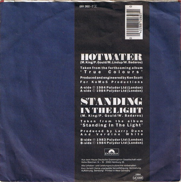 Level 42 : Hot Water (7", Single)