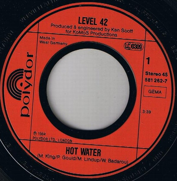 Level 42 : Hot Water (7", Single)
