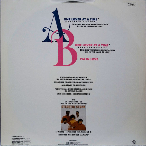 Atlantic Starr : One Lover At A Time (12")