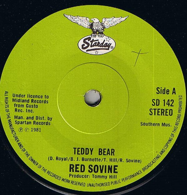 Red Sovine : Teddy Bear (7", Single, RE)