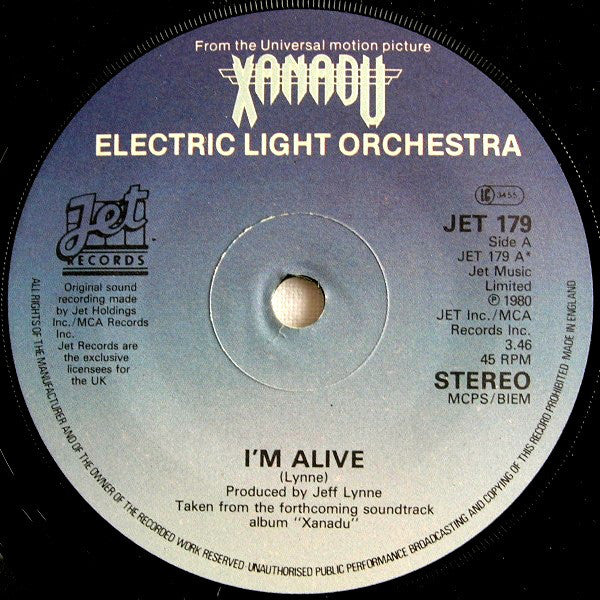Electric Light Orchestra : I'm Alive (7", Single, CBS)