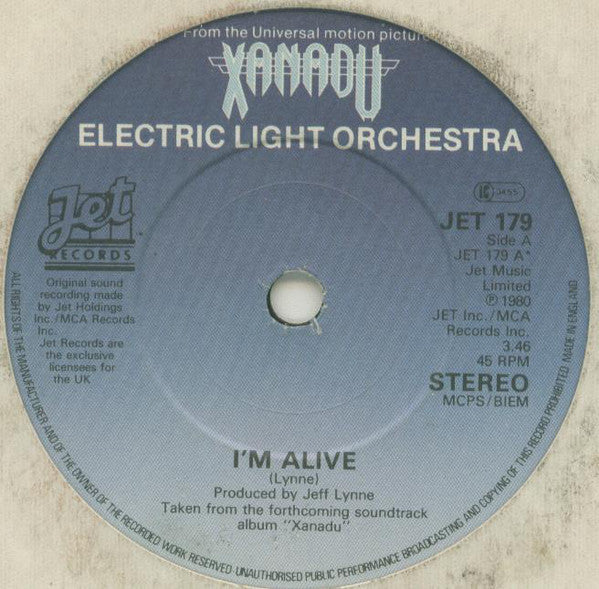 Electric Light Orchestra : I'm Alive (7", Single, CBS)