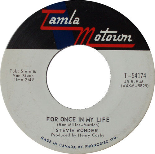 Stevie Wonder : For Once In My Life / Angie Girl (7", Single)