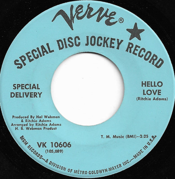 Special Delivery (3) : Hello Love / Love Is Contagious (7", Promo)
