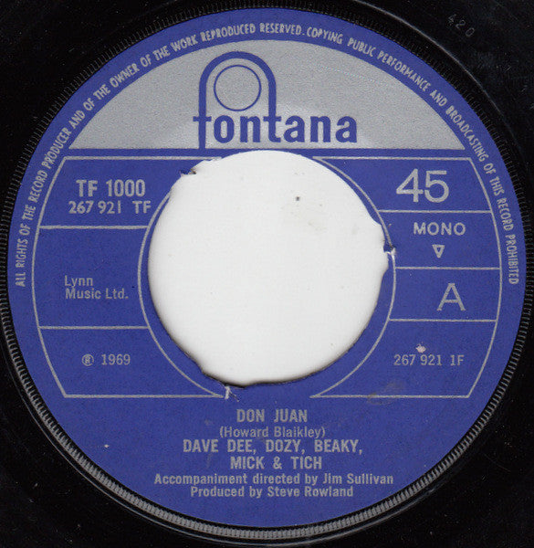 Dave Dee, Dozy, Beaky, Mick & Tich : Don Juan (7", Single, Mono, 3 P)