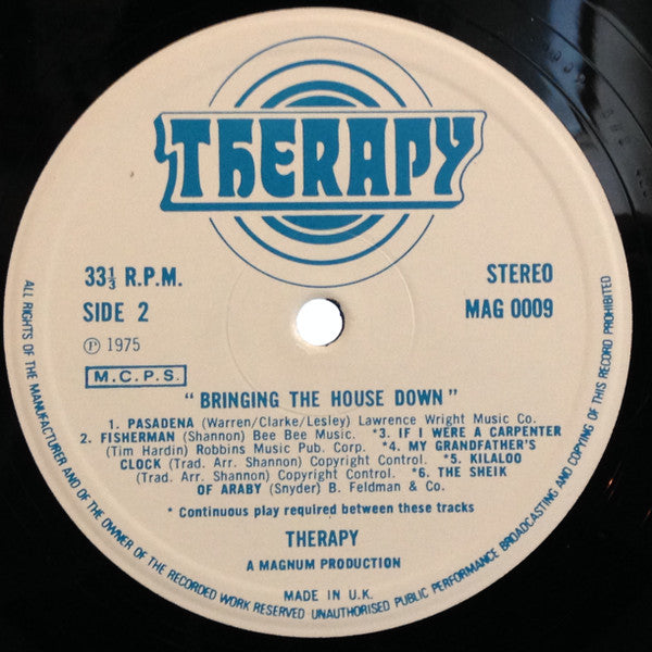 Therapy (7) : Bringing The House Down (LP, Album)