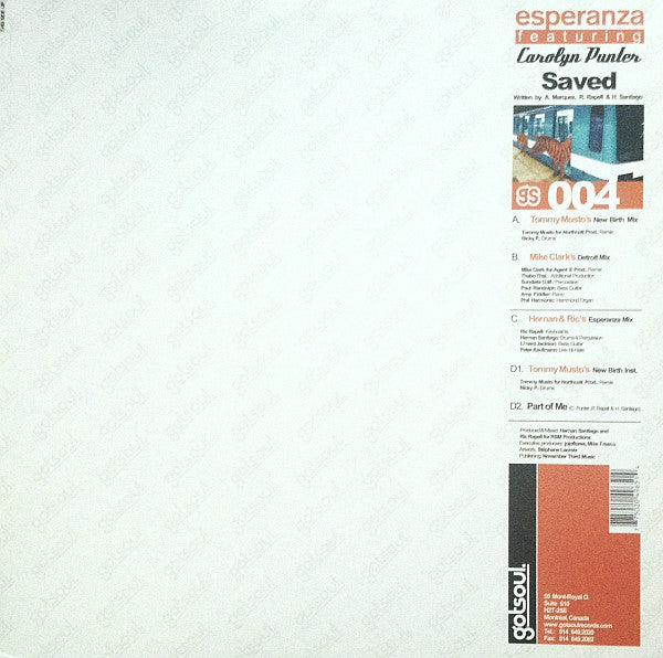 Esperanza (5) Featuring Carolyn Punter : Saved (2x12")